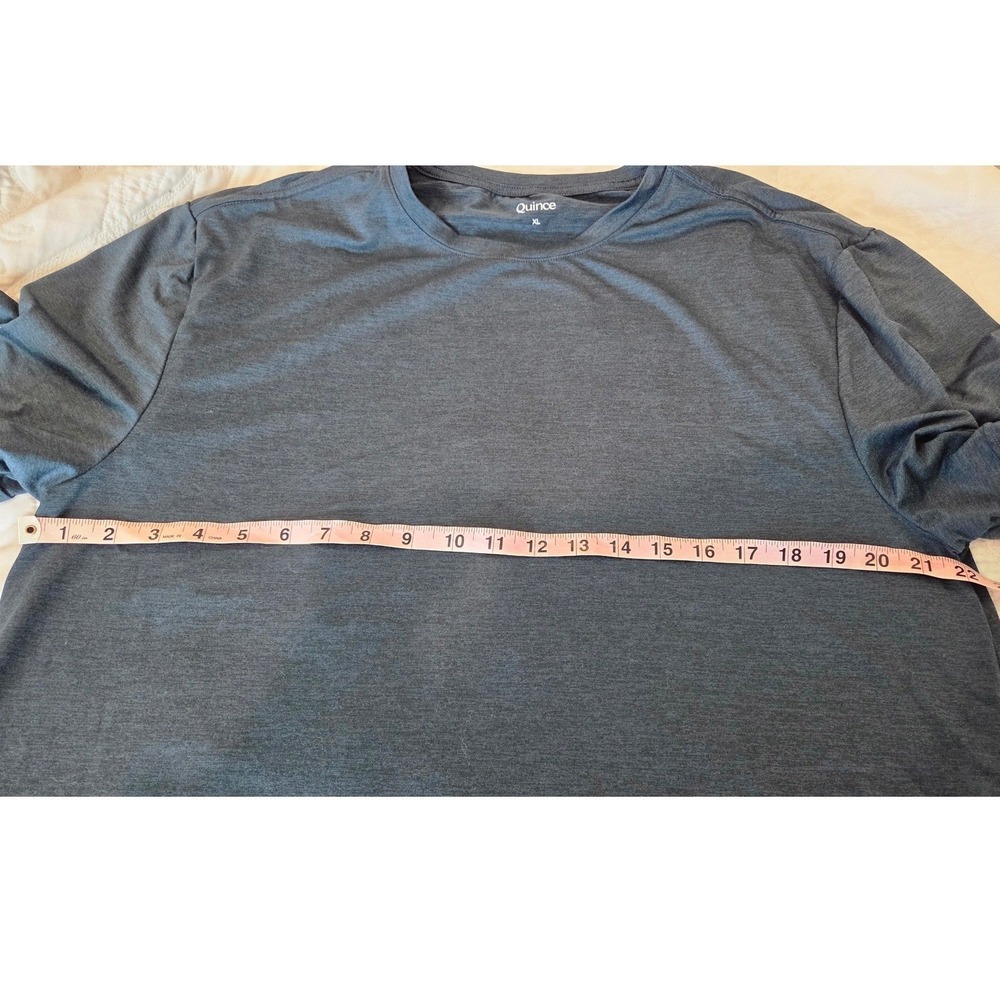 Quince Performance Crew Neck Tee Short Sleeve Blue Grey Activewear XL - Picture 4 of 8